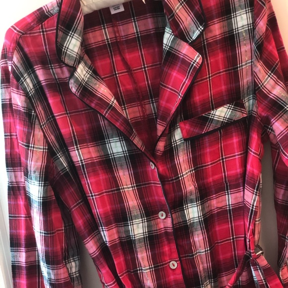 Victoria Secret Flannel Tie Romper Pajama - Picture 9 of 15